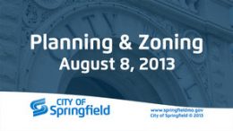 Planning & Zoning – August 8, 2013