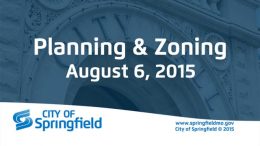 Planning & Zoning – August 6, 2015