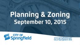 Planning & Zoning – September 10, 2015