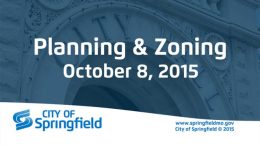 Planning & Zoning – October 8, 2015